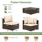7 Pieces Patio Rattan Furniture Set with Sectional Sofa Cushions-Beige